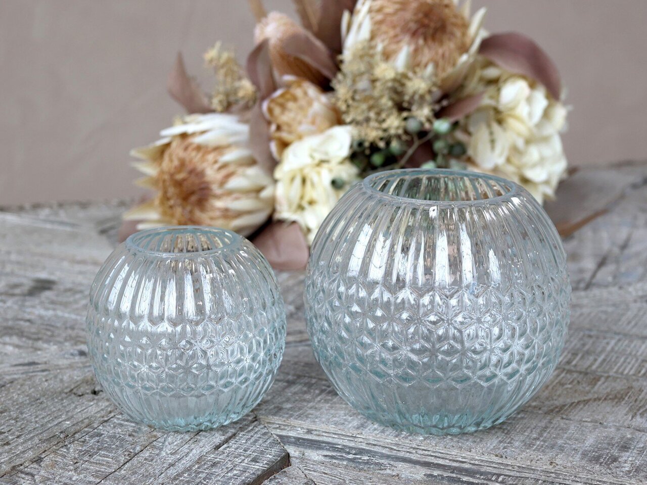 Chic Antique Kugelvase mit Rillen online kaufen bei SKANDEKO (Ansicht 2)