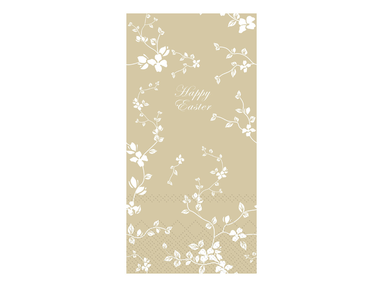 Längliche Serviette mit Blumen Happy Easter