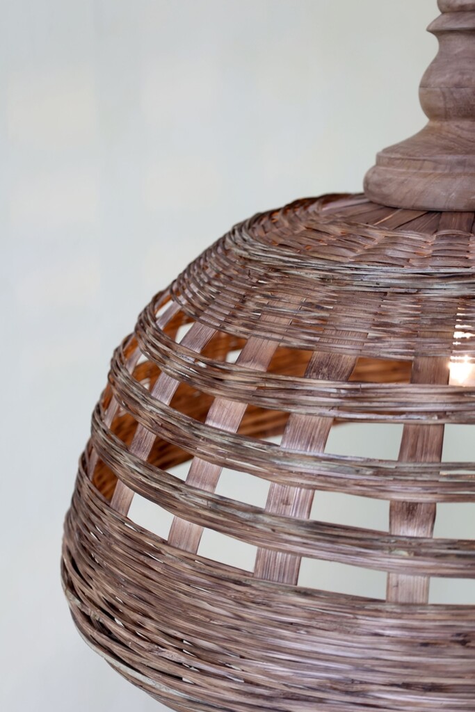 Rattan Hängelampe Ø 62 cm – Landhausstil