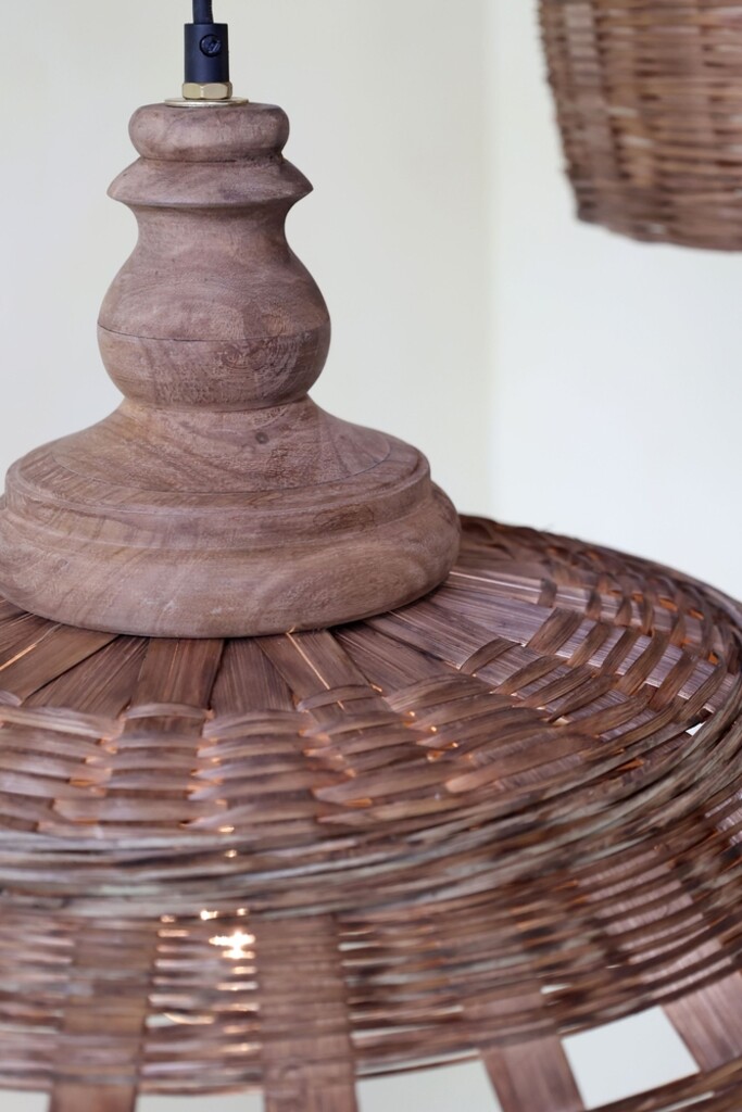 Rattan Hängelampe Ø 62 cm – Landhausstil