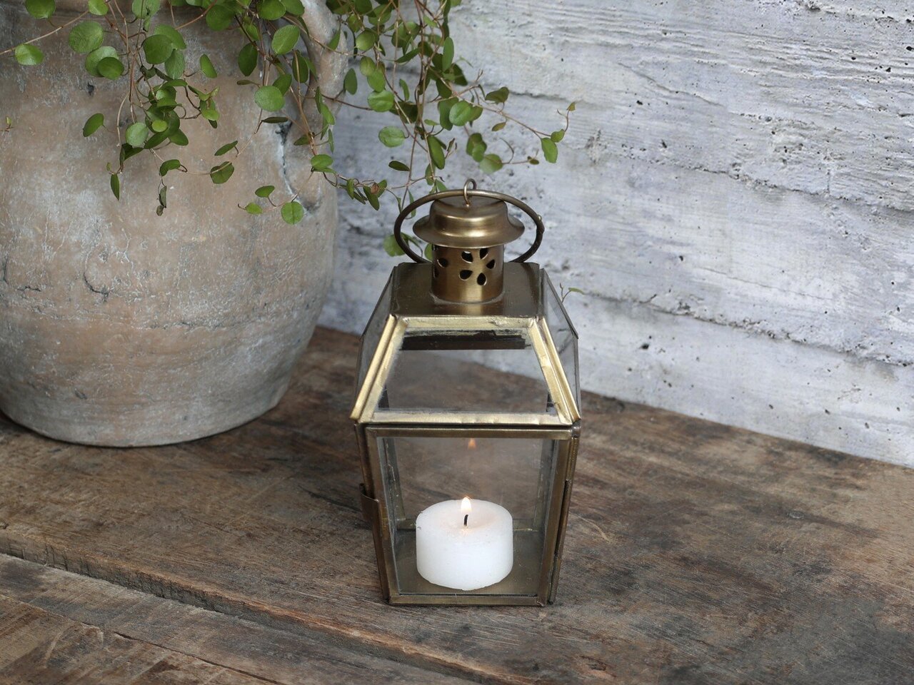 Chic Antique Laterne aus Eisen und Glas online kaufen bei SKANDEKO (Ansicht 2)