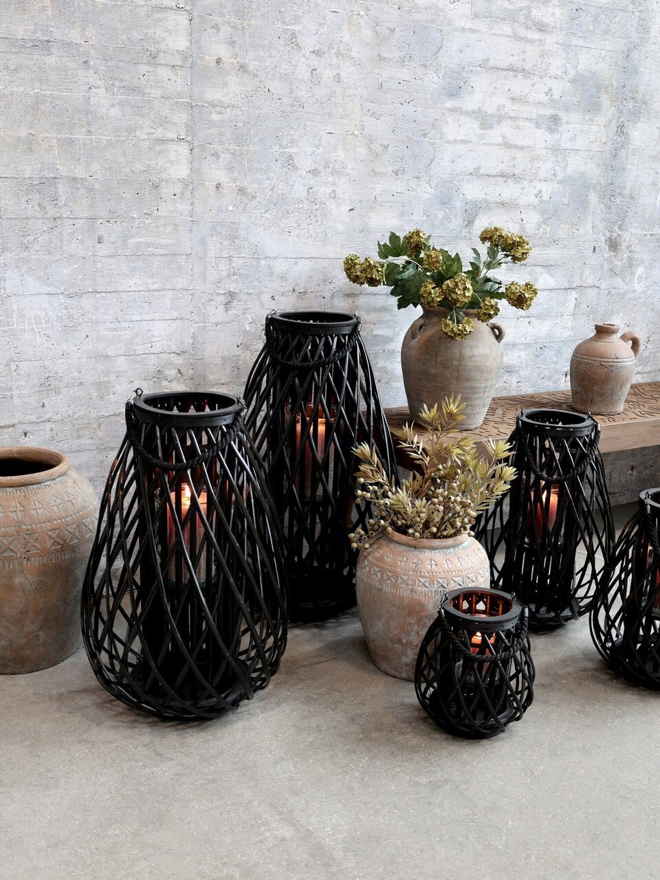 Chic Antique Laterne geflochten schwarz online kaufen bei SKANDEKO (Ansicht 2)