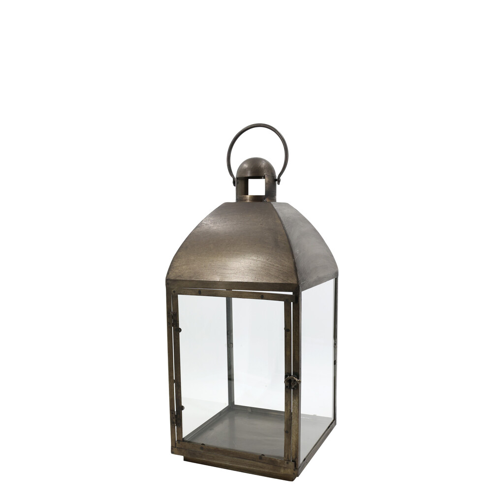 Chic Antique Laterne mit geschwungenem Dach Antik Messing