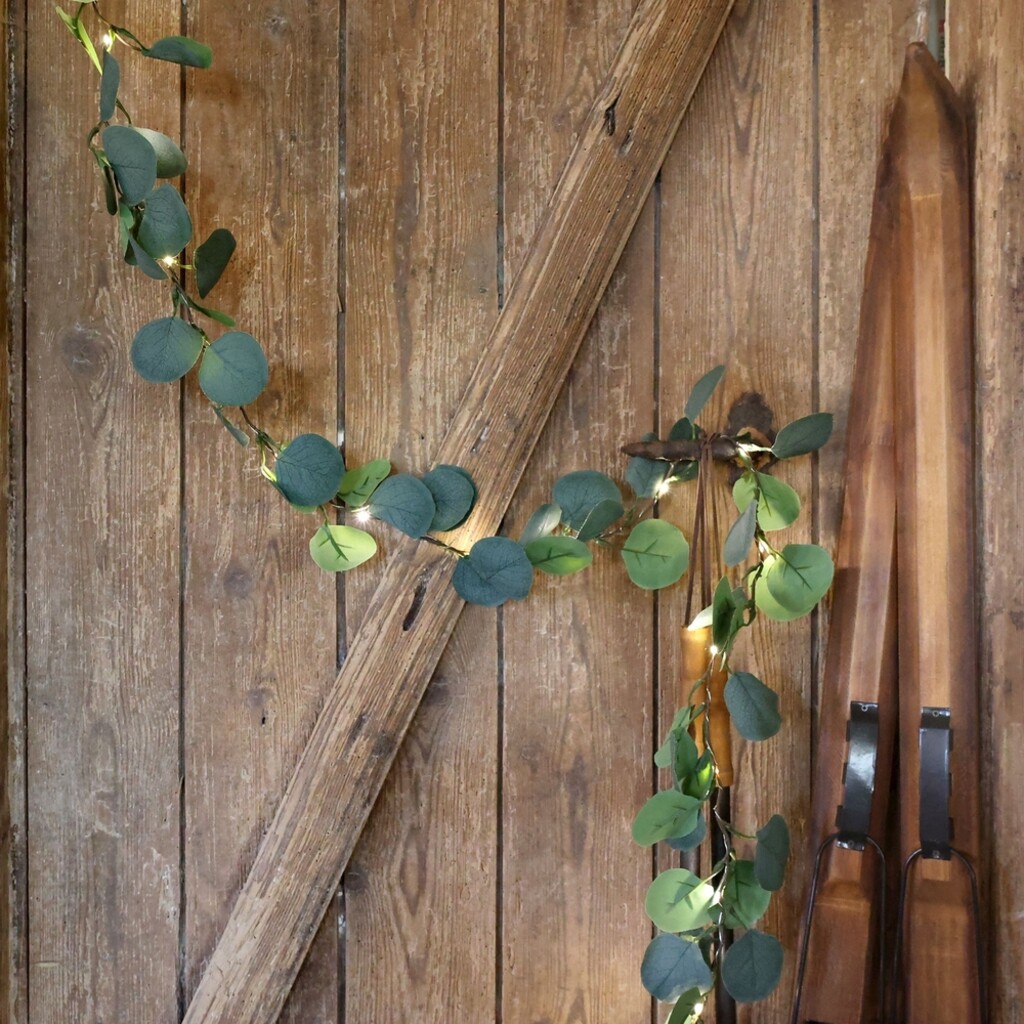 Chic Antique Lichterkette mit Eukalyptusblättern LED online kaufen bei SKANDEKO (Ansicht 2)