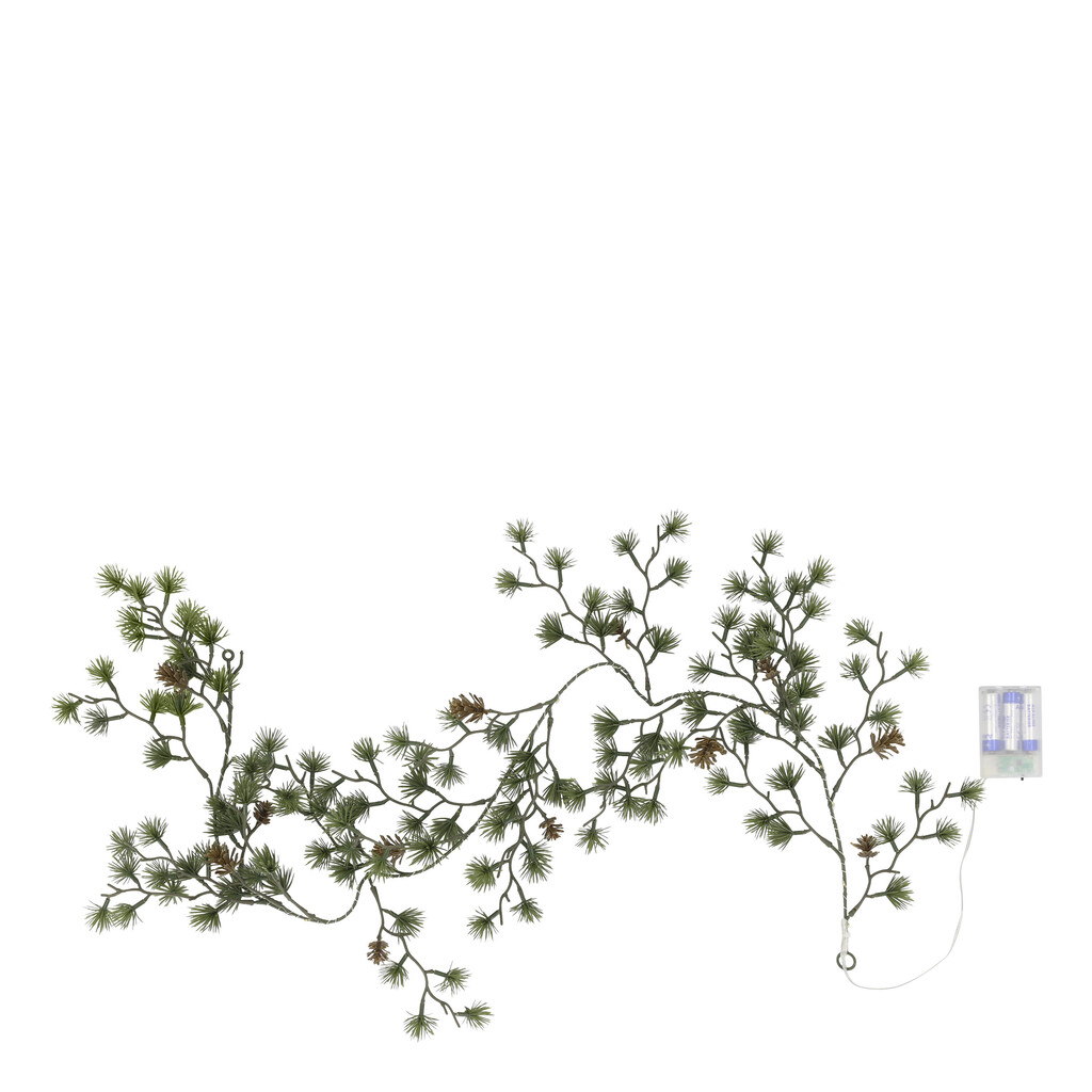 Chic Antique Lichterkette mit künstlicher Tanne und Zapfen online kaufen bei SKANDEKO