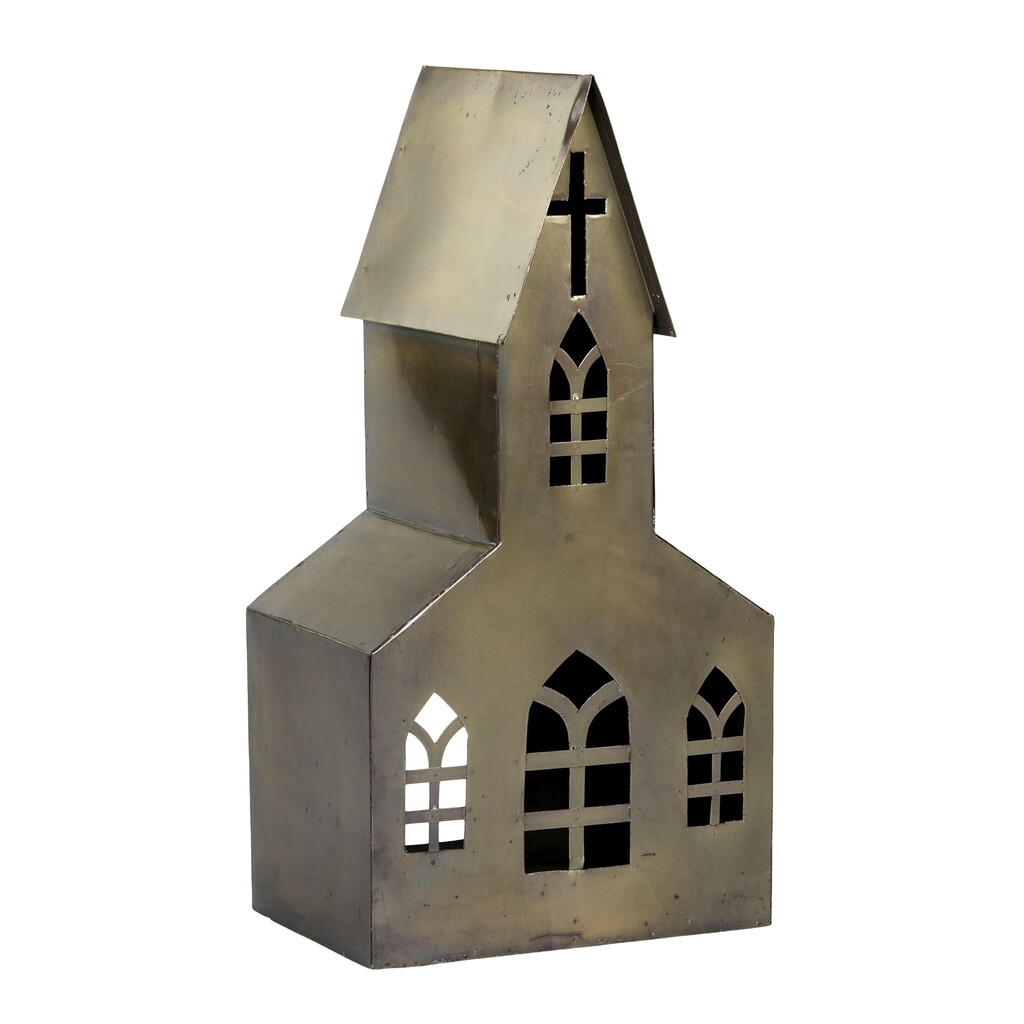 Chic Antique Lichthaus Kirche aus Metall online kaufen bei SKANDEKO