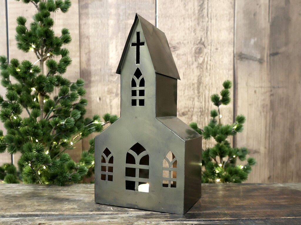 Chic Antique Lichthaus Kirche aus Metall online kaufen bei SKANDEKO (Ansicht 2)