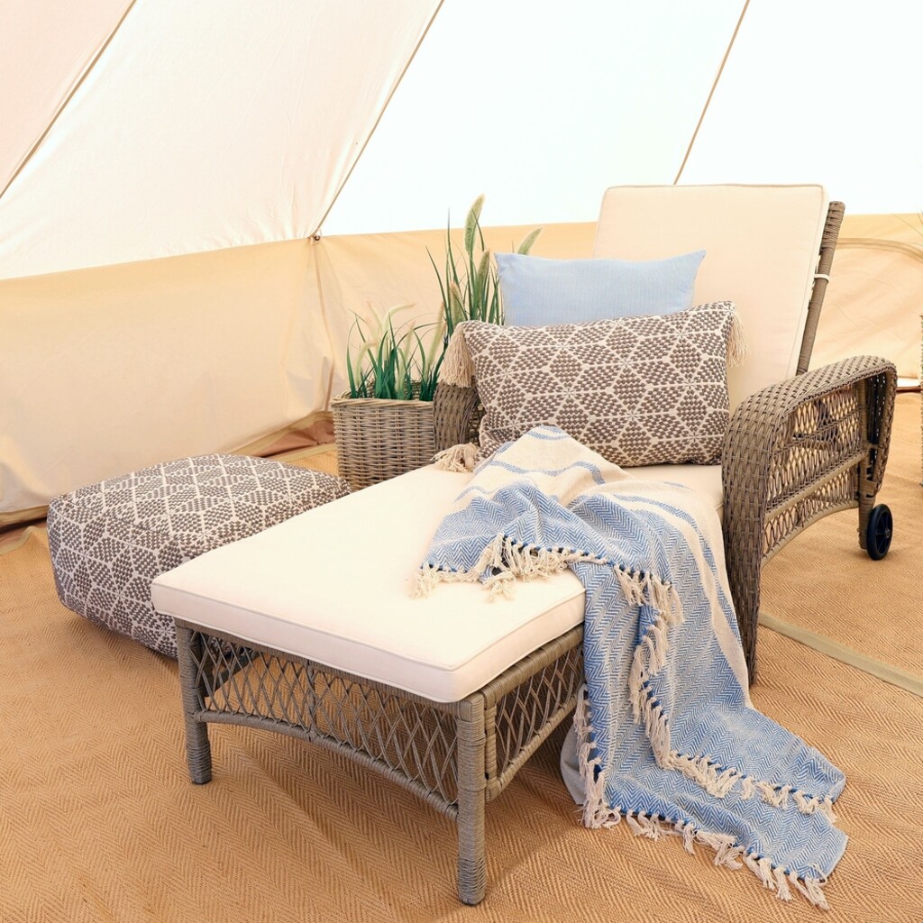 Chic Antique Liegestuhl mit Rädern – Geflochten, Landhausstil