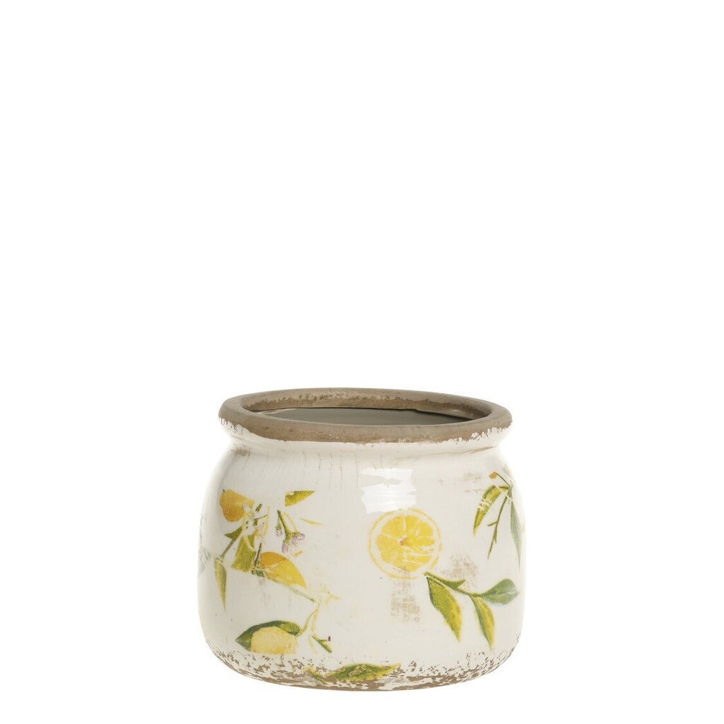Chic Antique Limone runder Blumentopf mit Rand online kaufen bei SKANDEKO