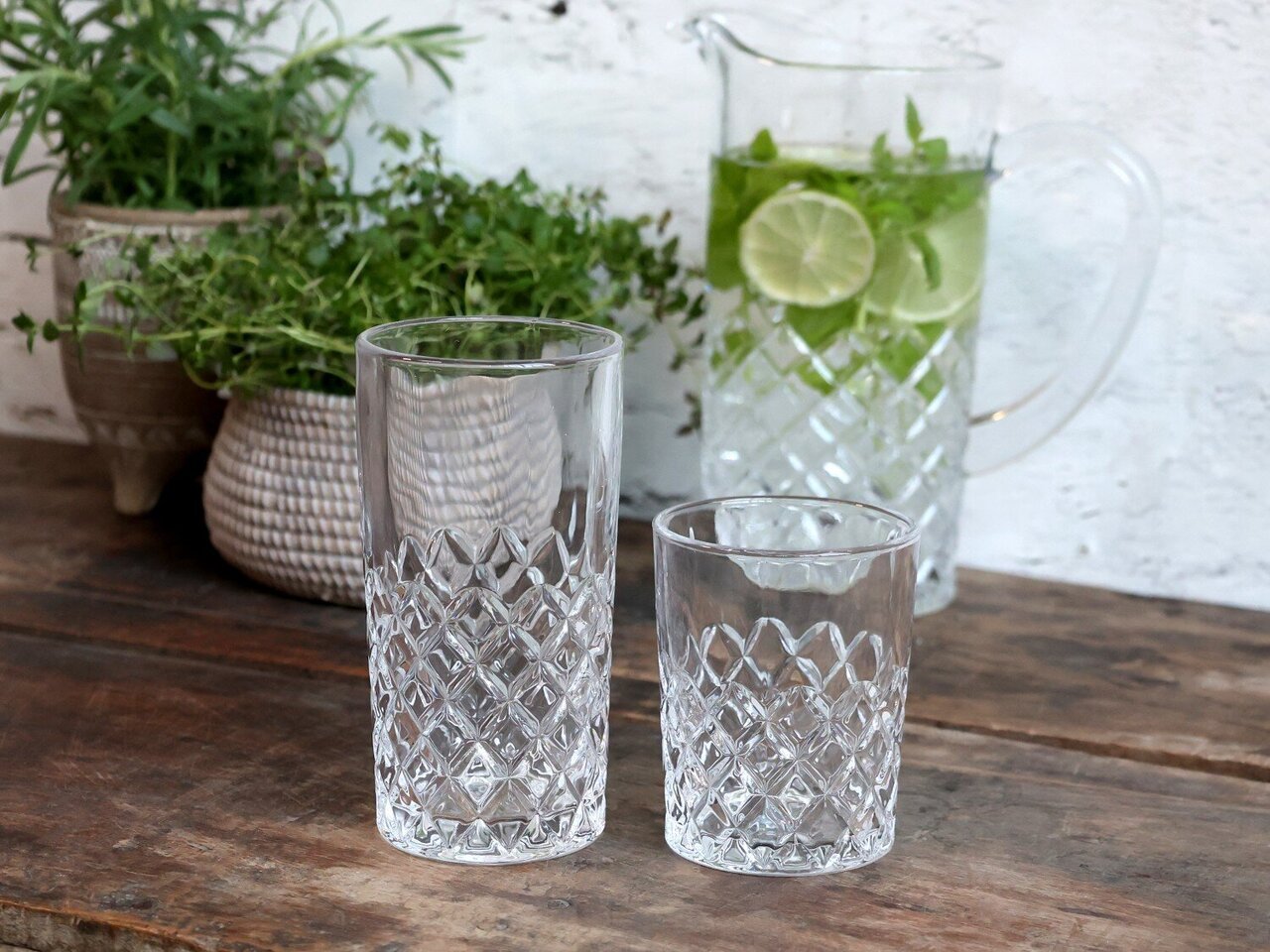 Chic Antique Lorient Glas mit Diamantenschliff online kaufen bei SKANDEKO (Ansicht 2)