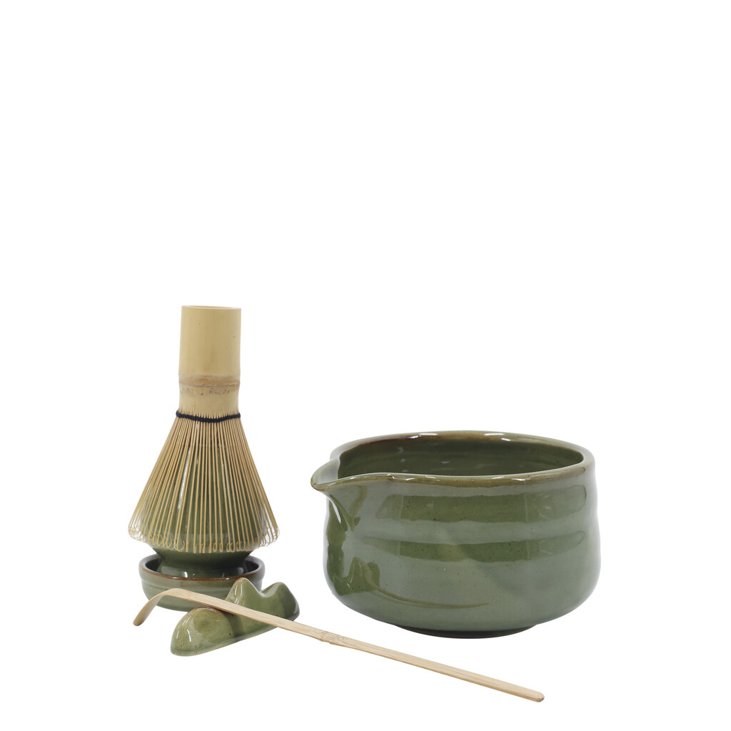 Chic Antique Matcha-Set aus Steingut und Bambus 6-teilig online kaufen bei SKANDEKO