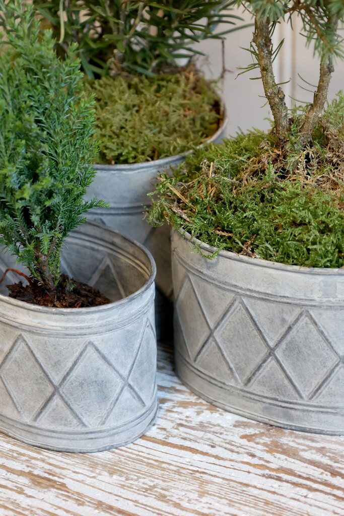 Chic Antique Metall Übertöpfe mit Muster im 3er Set online kaufen bei SKANDEKO (Ansicht 2)