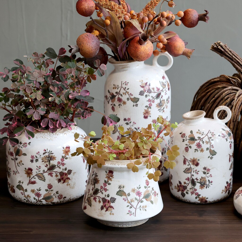 Chic Antique Nancy Blumentopf Typ 3 mit Blumenmotiv online kaufen bei SKANDEKO (Ansicht 2)