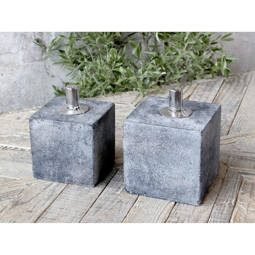 Chic Antique Öllampe im Zement online kaufen bei SKANDEKO