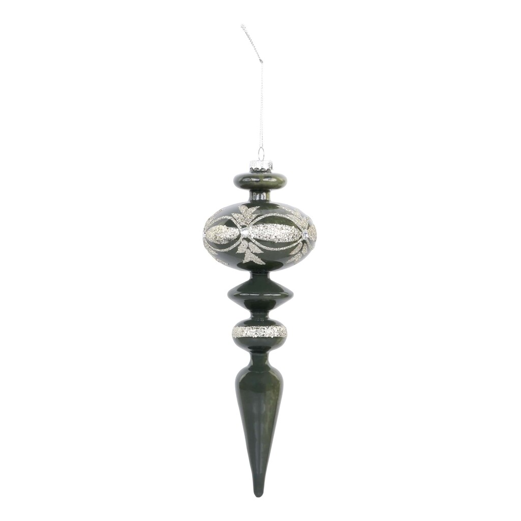 Ornament aus Glas mit Glitzer