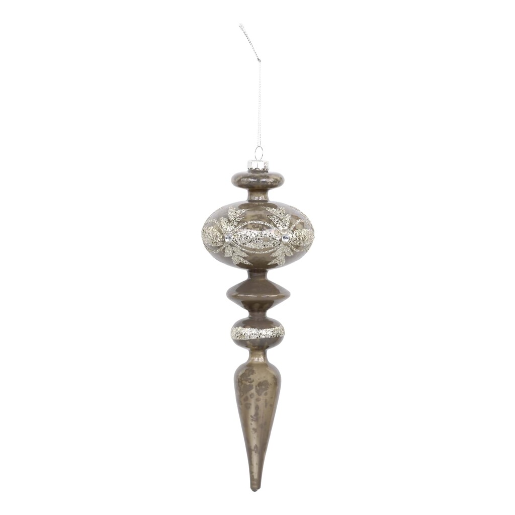 Ornament aus Glas mit Glitzer