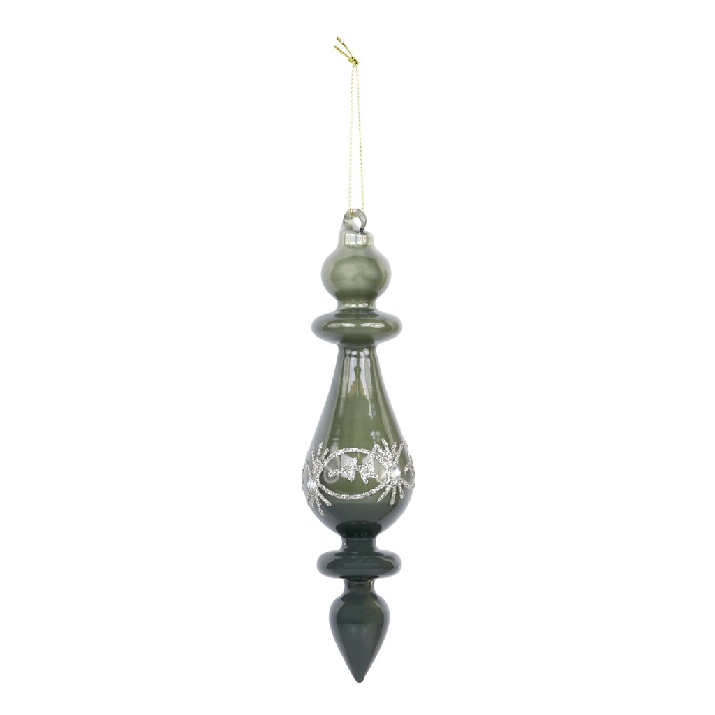 Ornament aus Glas mit Glitzer