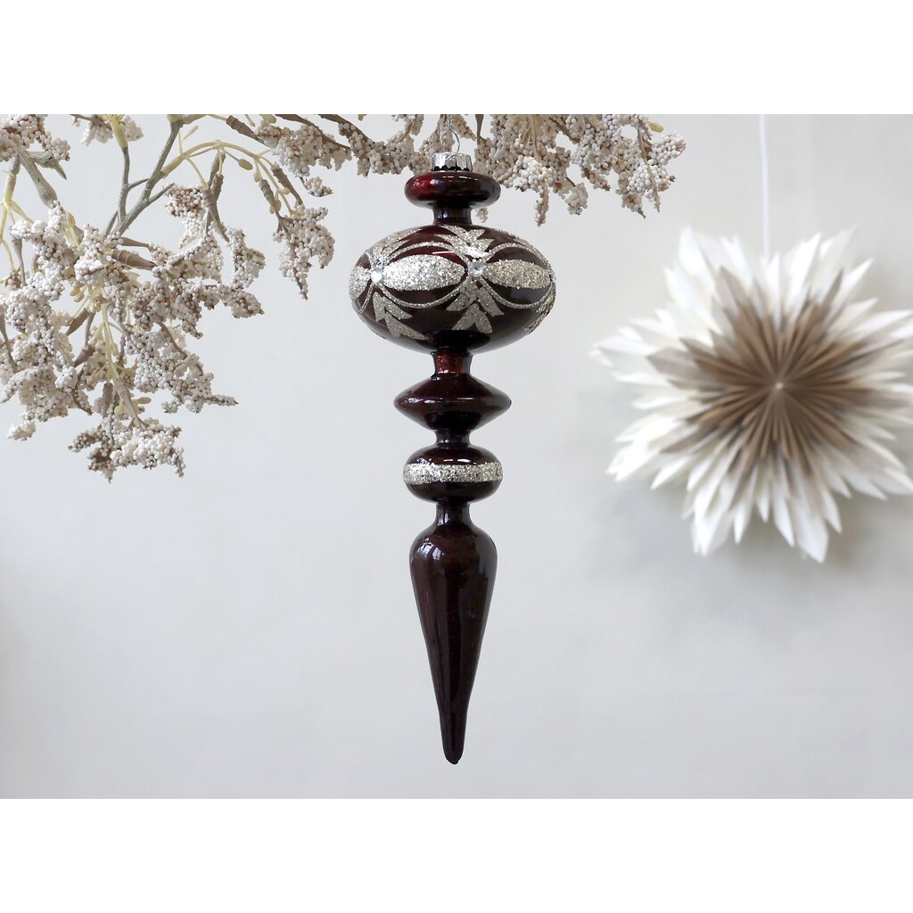 Ornament aus Glas mit Glitzer