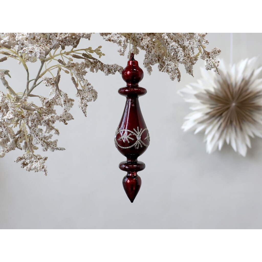Ornament aus Glas mit Glitzer