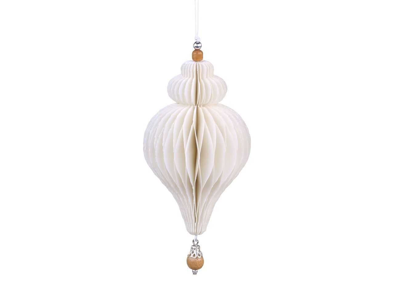 Ornament aus Papier mit Holzperle