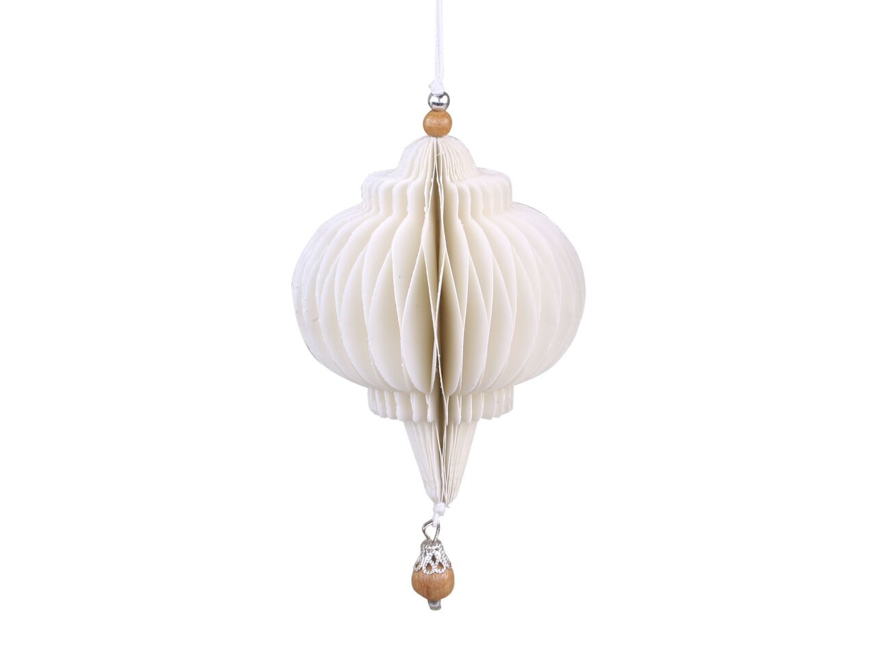 Ornament aus Papier mit Holzperle