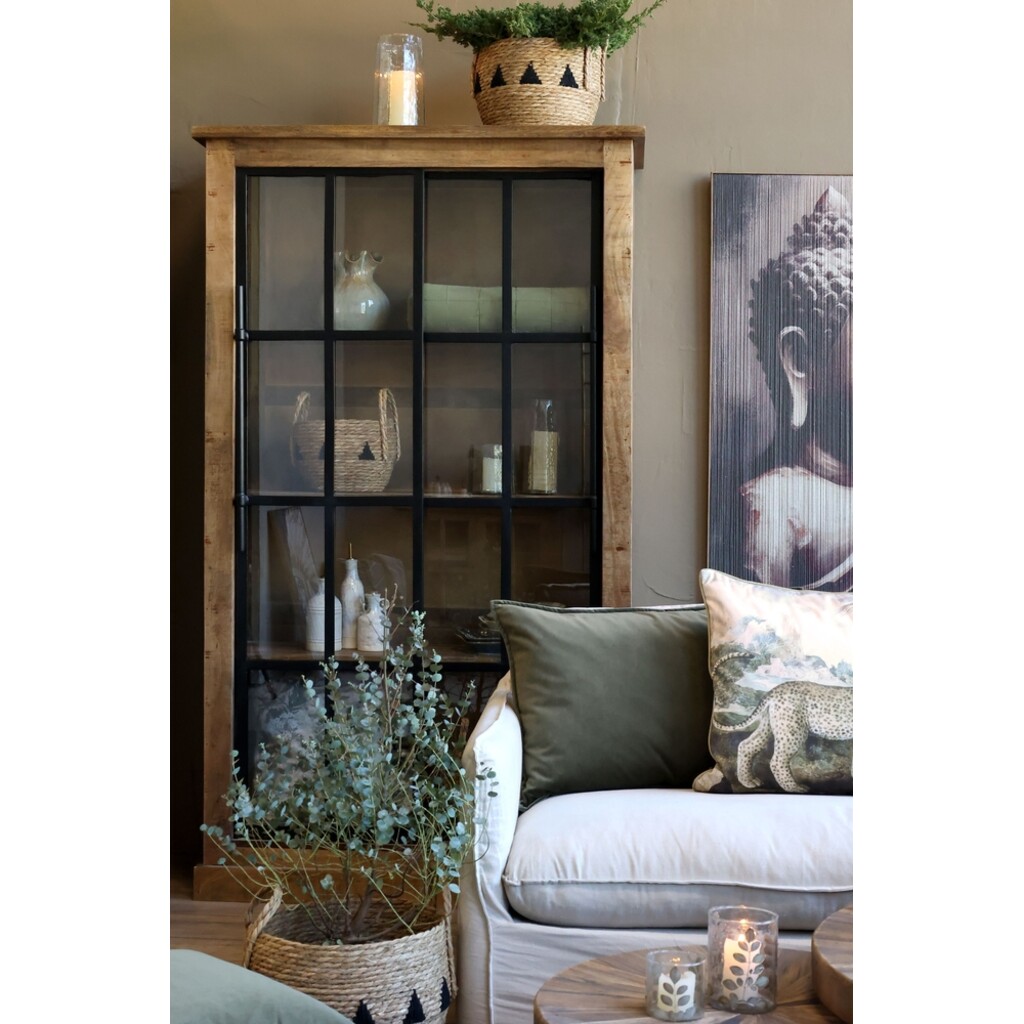 Vitrinenschrank Paris – Landhausstil mit Schiebetüren