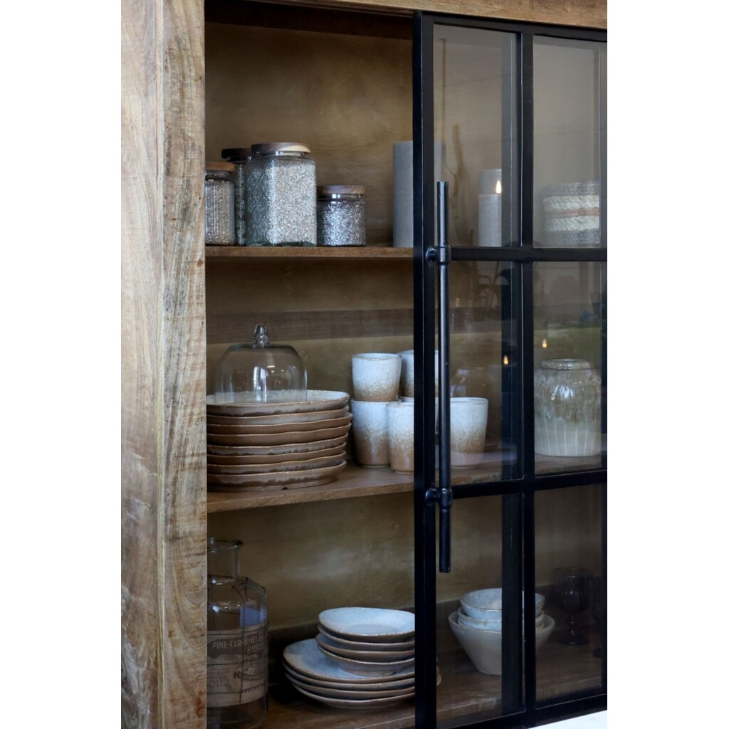 Vitrinenschrank Paris – Landhausstil mit Schiebetüren