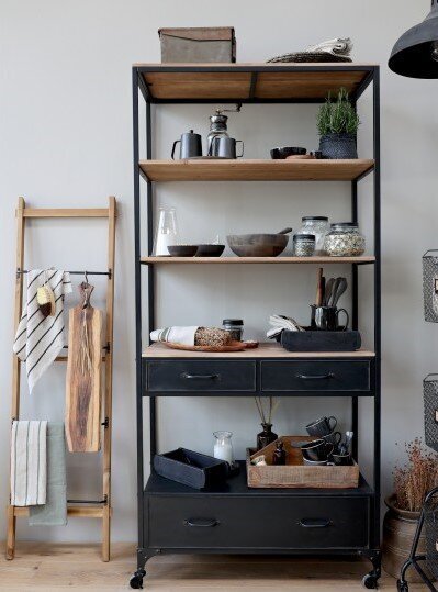 Chic Antique Regal auf Rädern mit Schubladen online kaufen bei SKANDEKO (Ansicht 2)