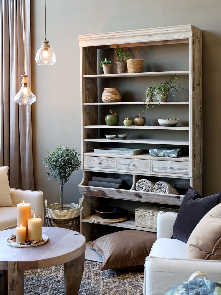 Chic Antique Regal mit Ablageböden und Schubladen online kaufen bei SKANDEKO (Ansicht 2)