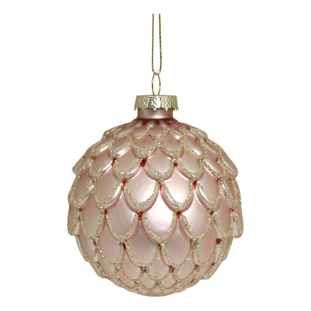 Chic Antique Rosa Weihnachtskugel aus Glas online kaufen bei SKANDEKO