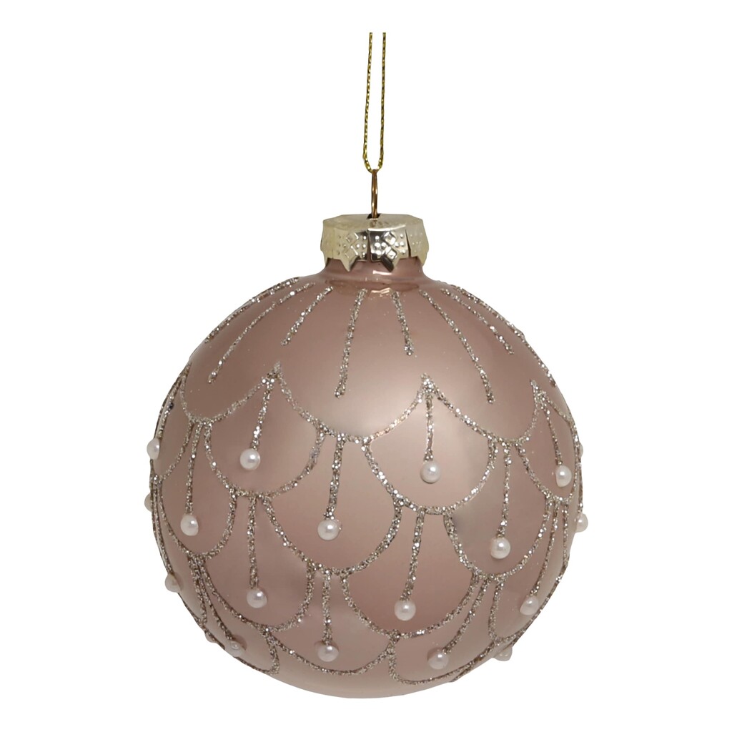 Rosa Weihnachtskugel aus Glas