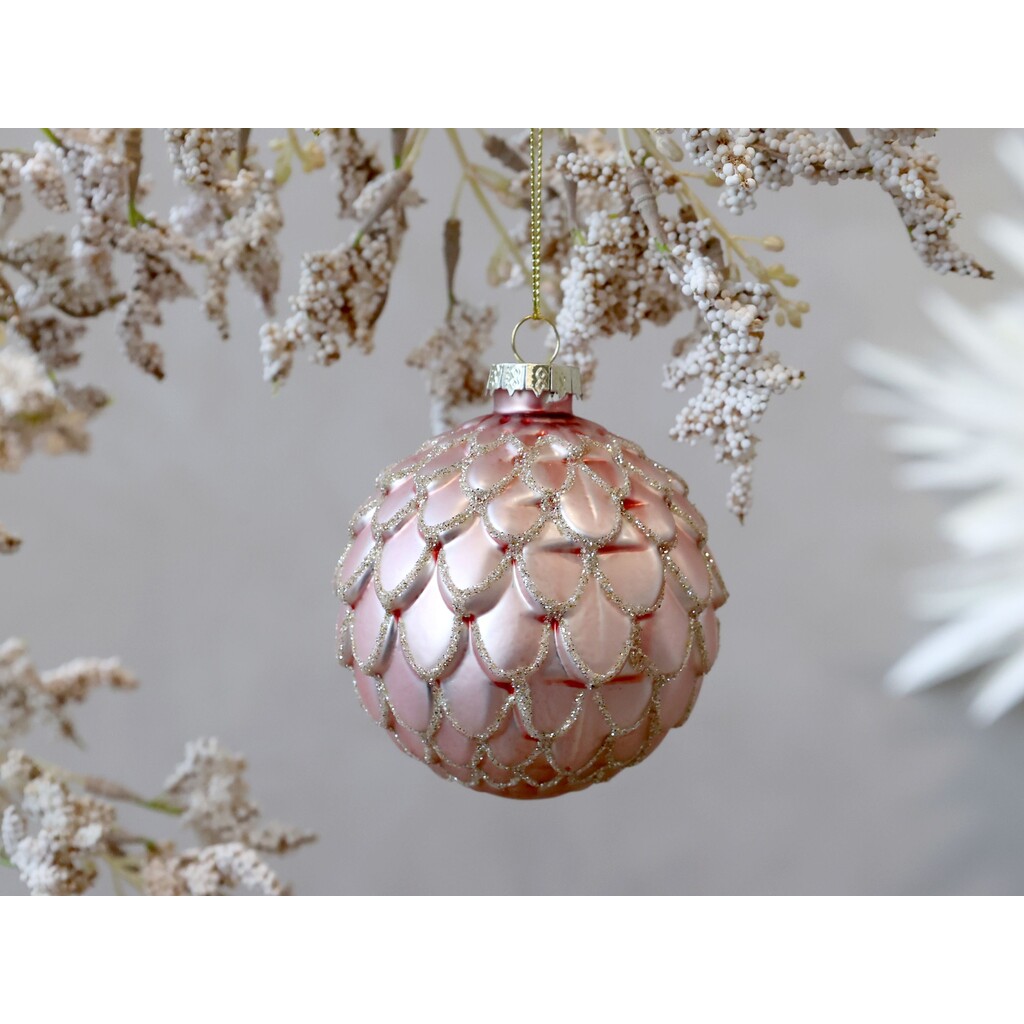 Rosa Weihnachtskugel aus Glas