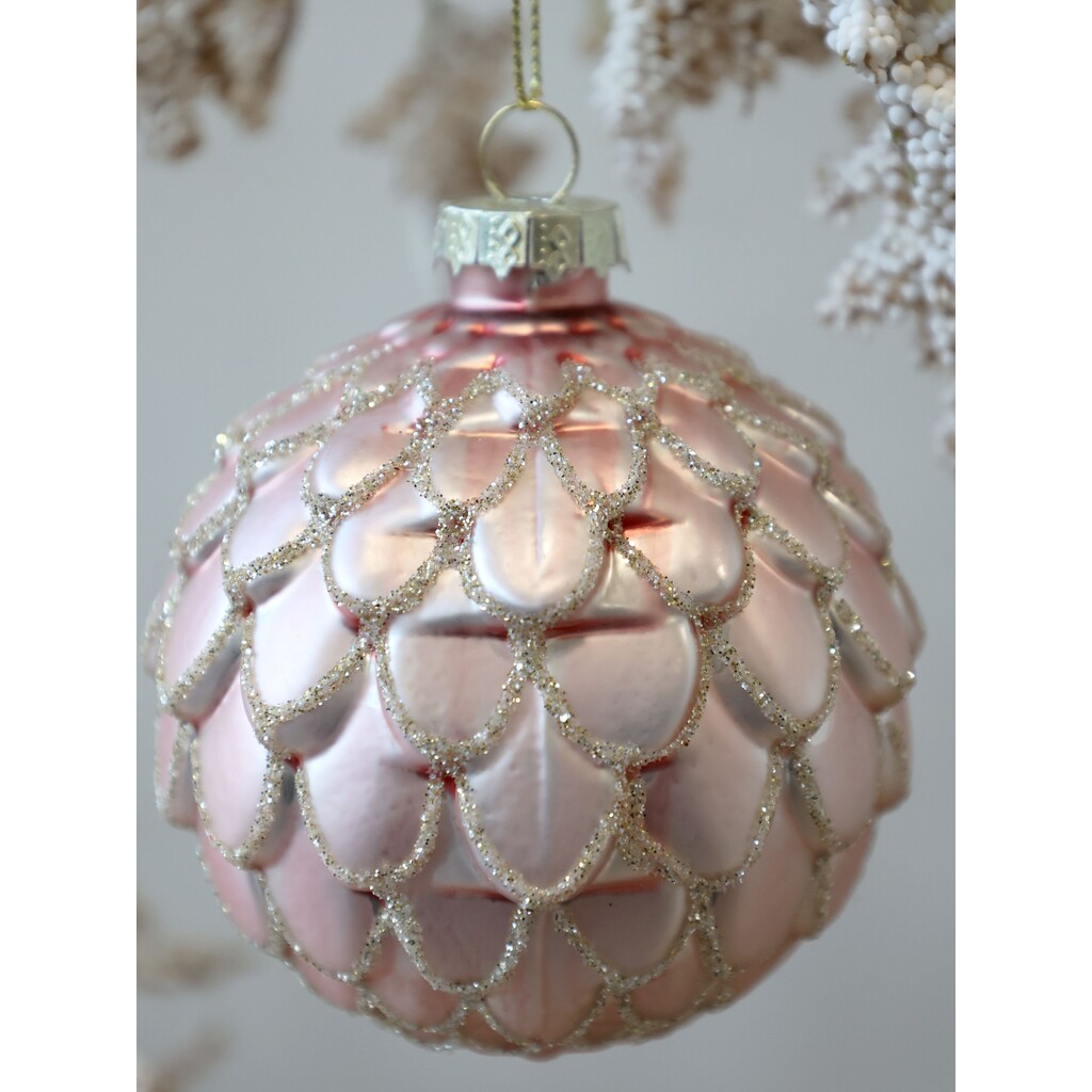 Rosa Weihnachtskugel aus Glas