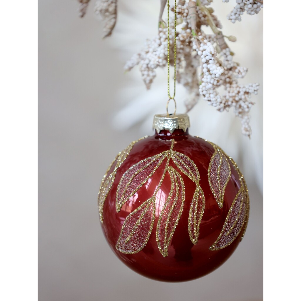 Rote Weihnachtskugel aus Glas