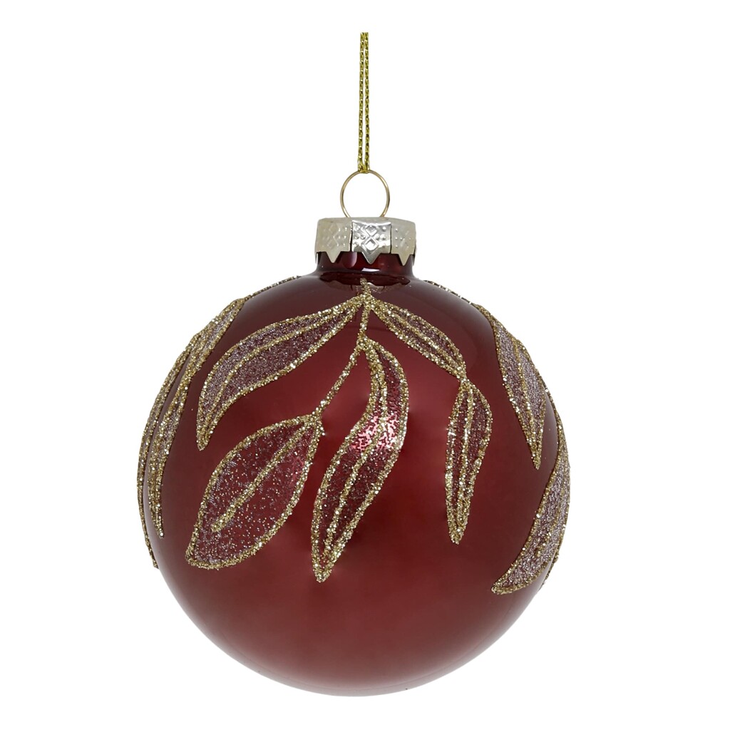 Rote Weihnachtskugel aus Glas