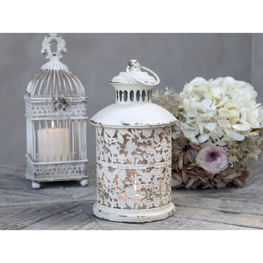 Chic Antique Runde Laterne mit Blumenmuster online kaufen bei SKANDEKO (Ansicht 2)