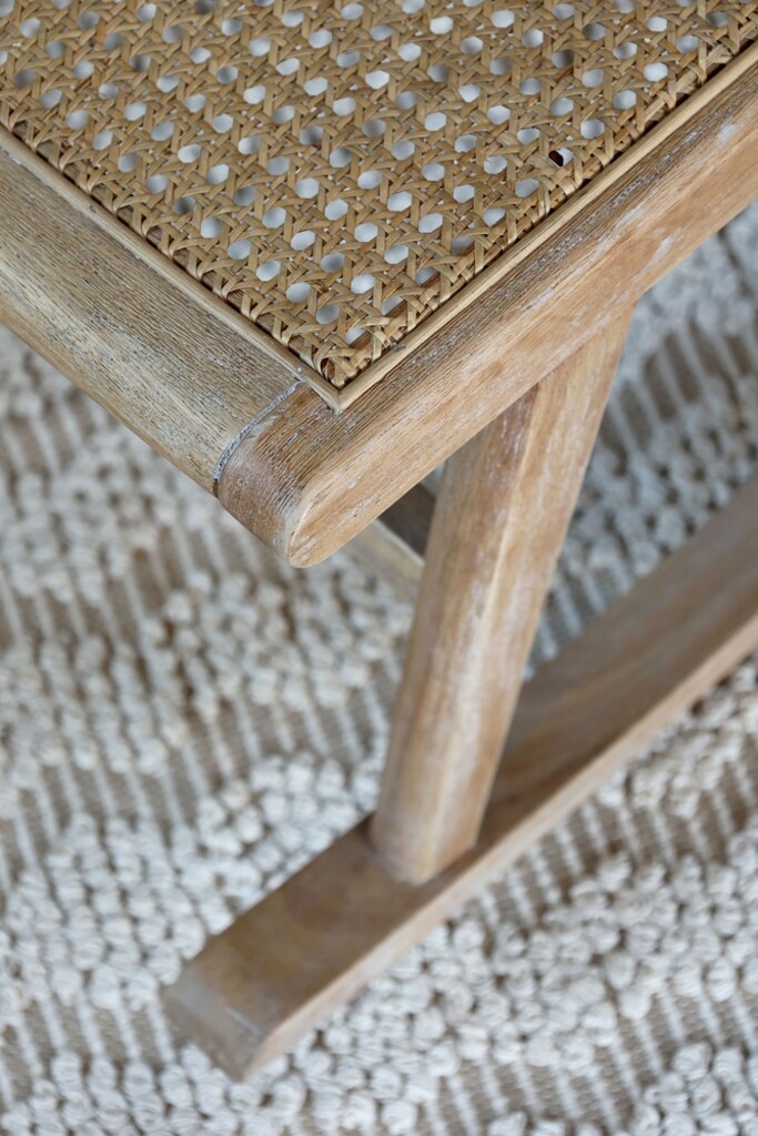 Chic Antique Brocante Schaukelstuhl aus Rattan & Gummibaum