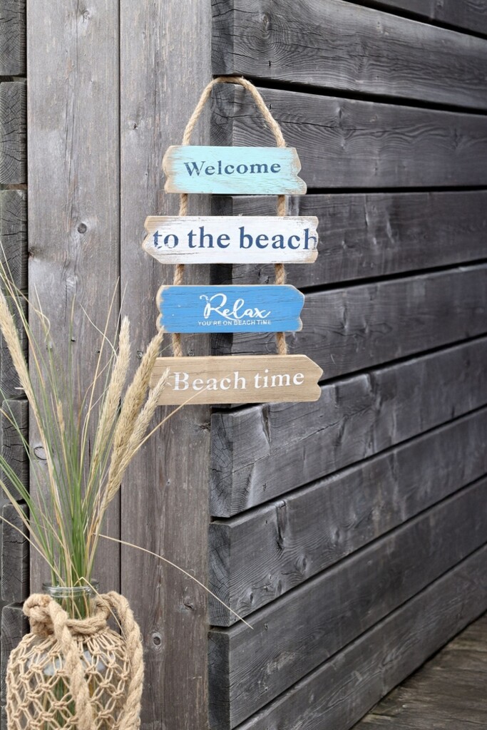 Maritimes Willkommensschild im Shabby Chic