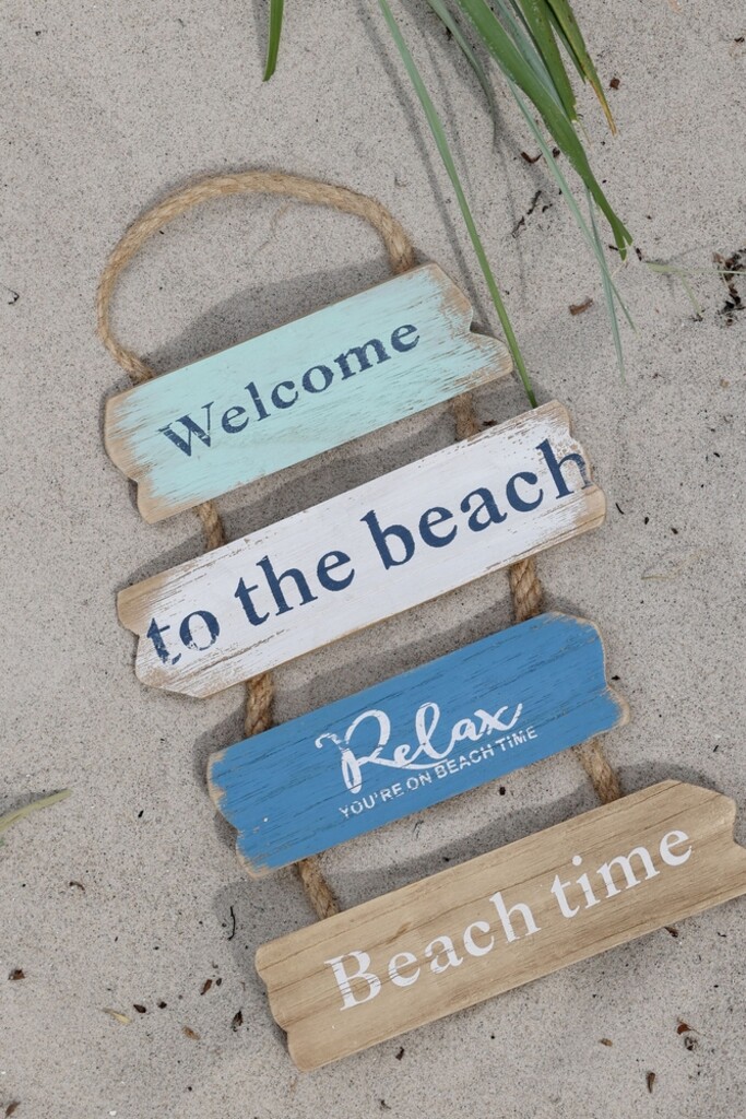 Maritimes Willkommensschild im Shabby Chic