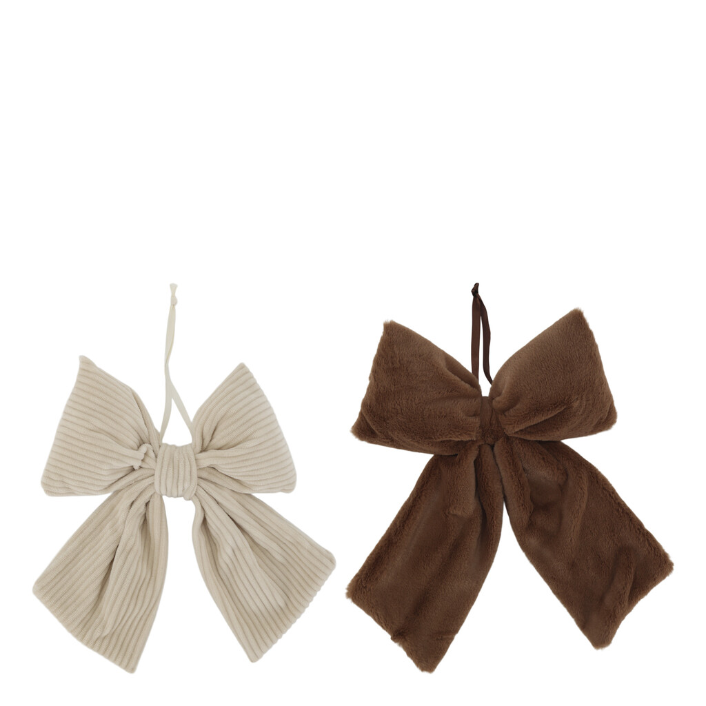 Chic Antique Deko-Schleifen mit Aufhängung Beige &amp; Mocca 2er-Set online kaufen bei SKANDEKO