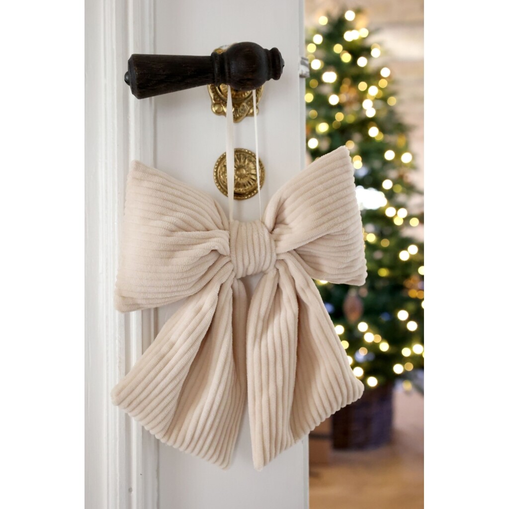 Deko-Schleifen mit Aufhängung Beige & Mocca 2er-Set