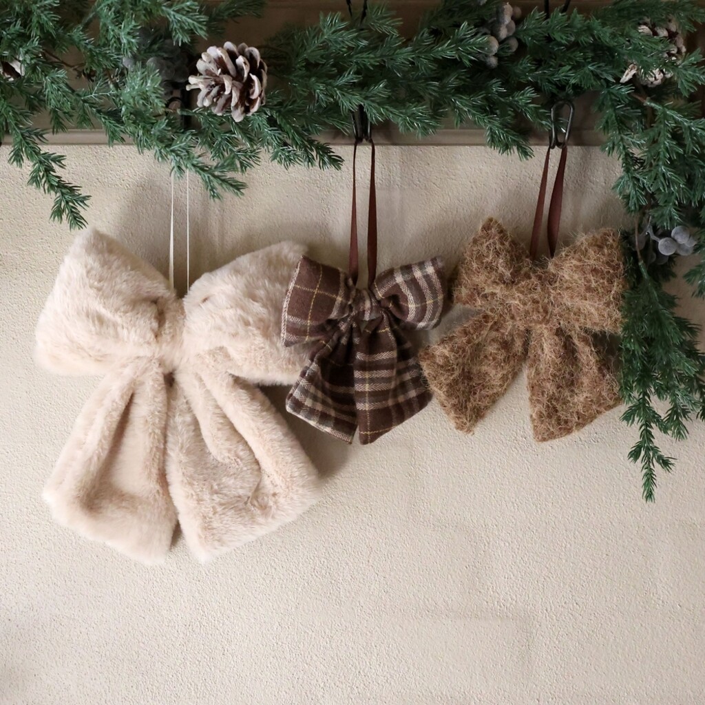 Deko-Schleifen mit Aufhängung Weihnachten 3er-Set