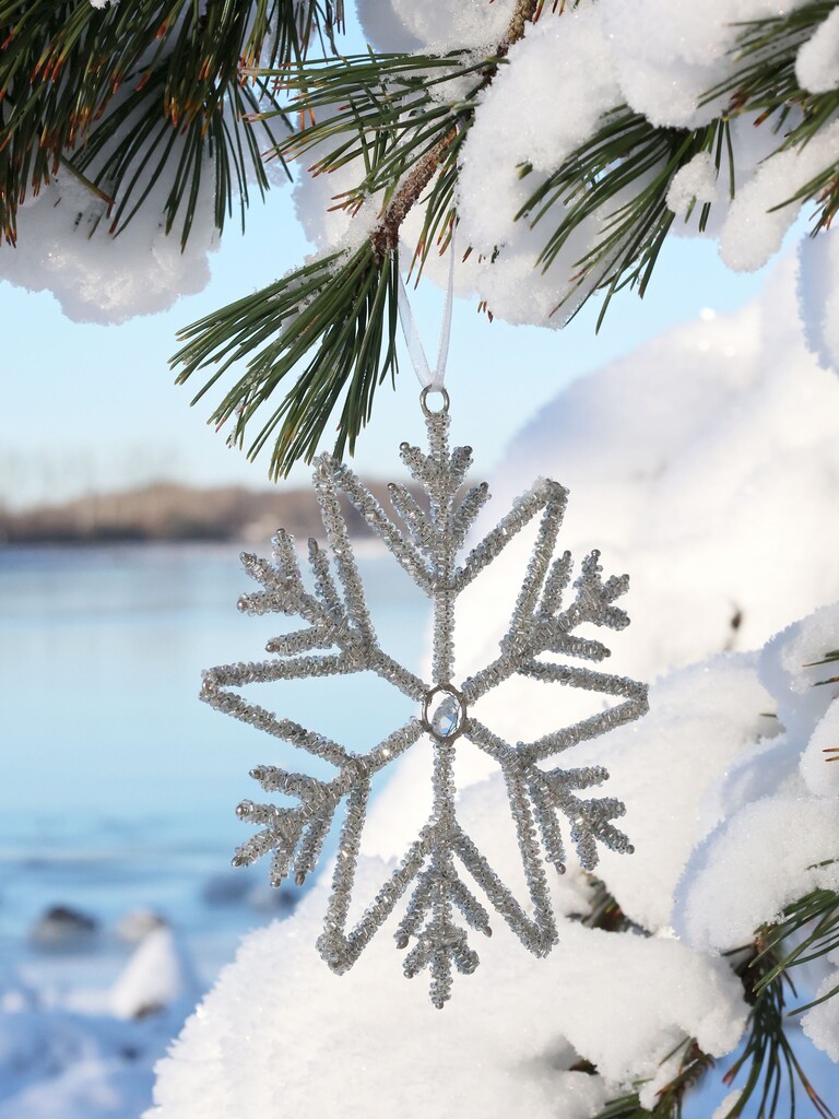 Chic Antique Schneeflocken Aufhänger mit Strasssteinen online kaufen bei SKANDEKO (Ansicht 2)