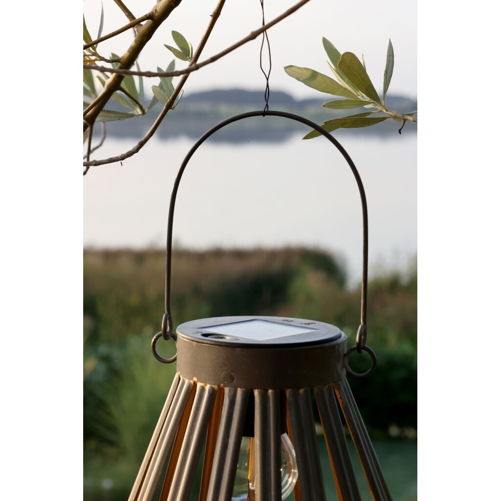 Solar-Laterne mit LED-Glühbirne Antique Zink