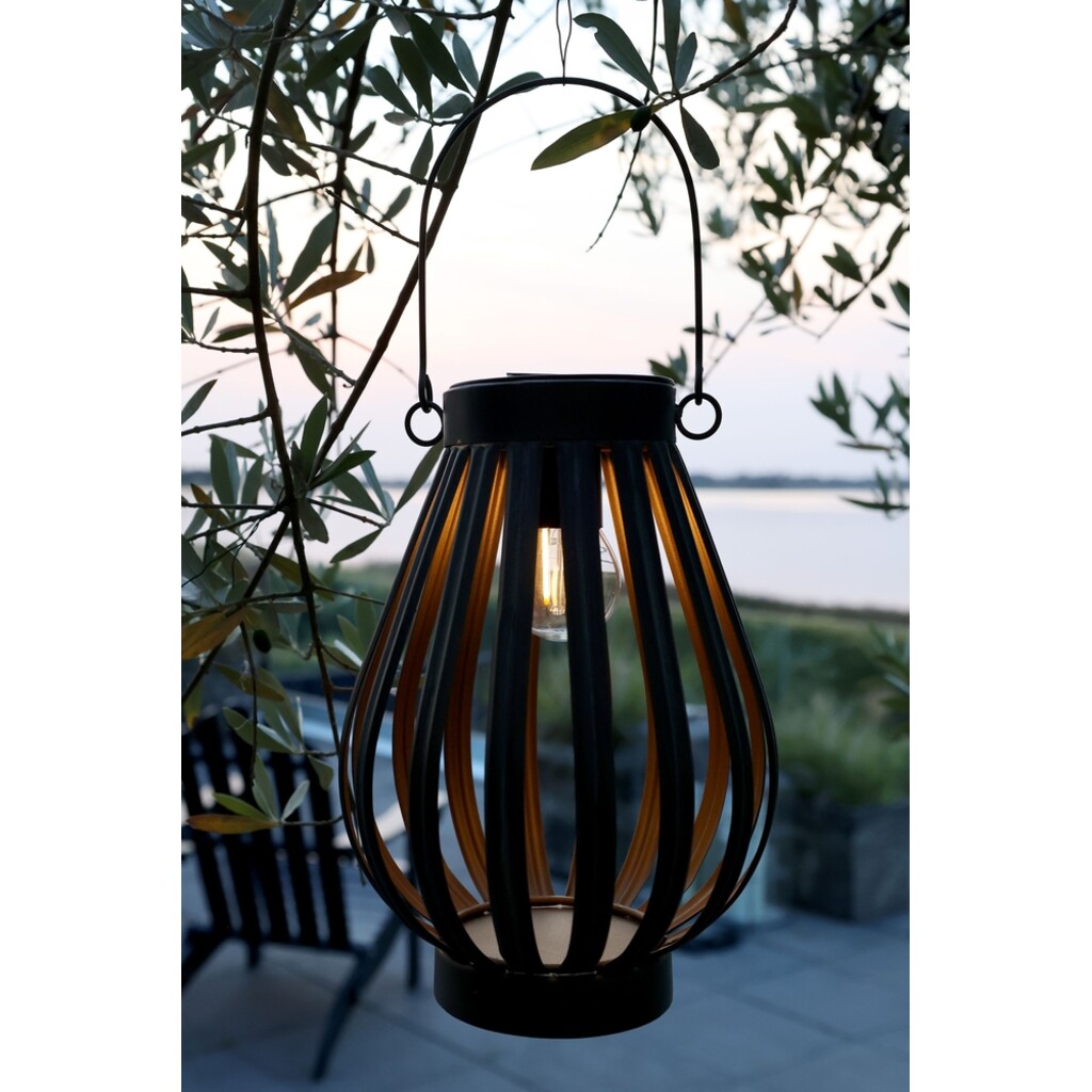 Solar-Laterne mit LED-Glühbirne Antique Zink