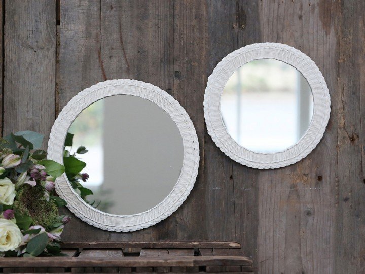 Chic Antique Spiegel mit Geflecht Kante online kaufen bei SKANDEKO (Ansicht 2)