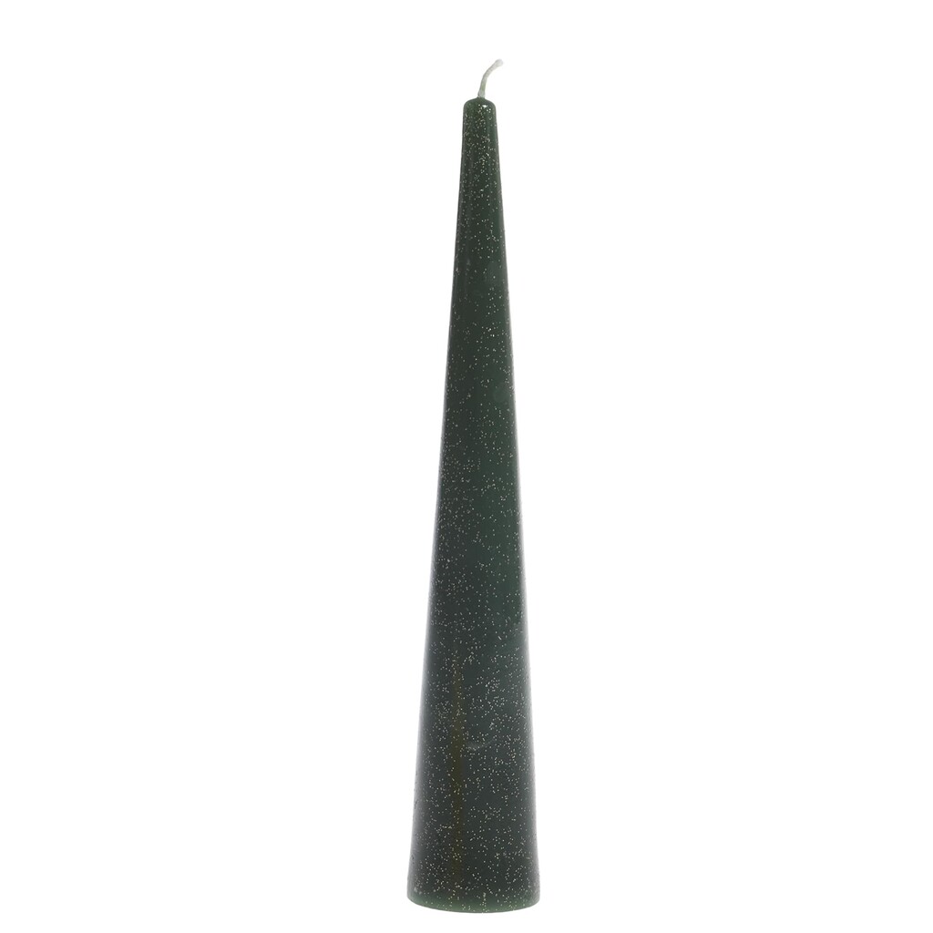 Stumpenkerze Kegel mit Glitzer