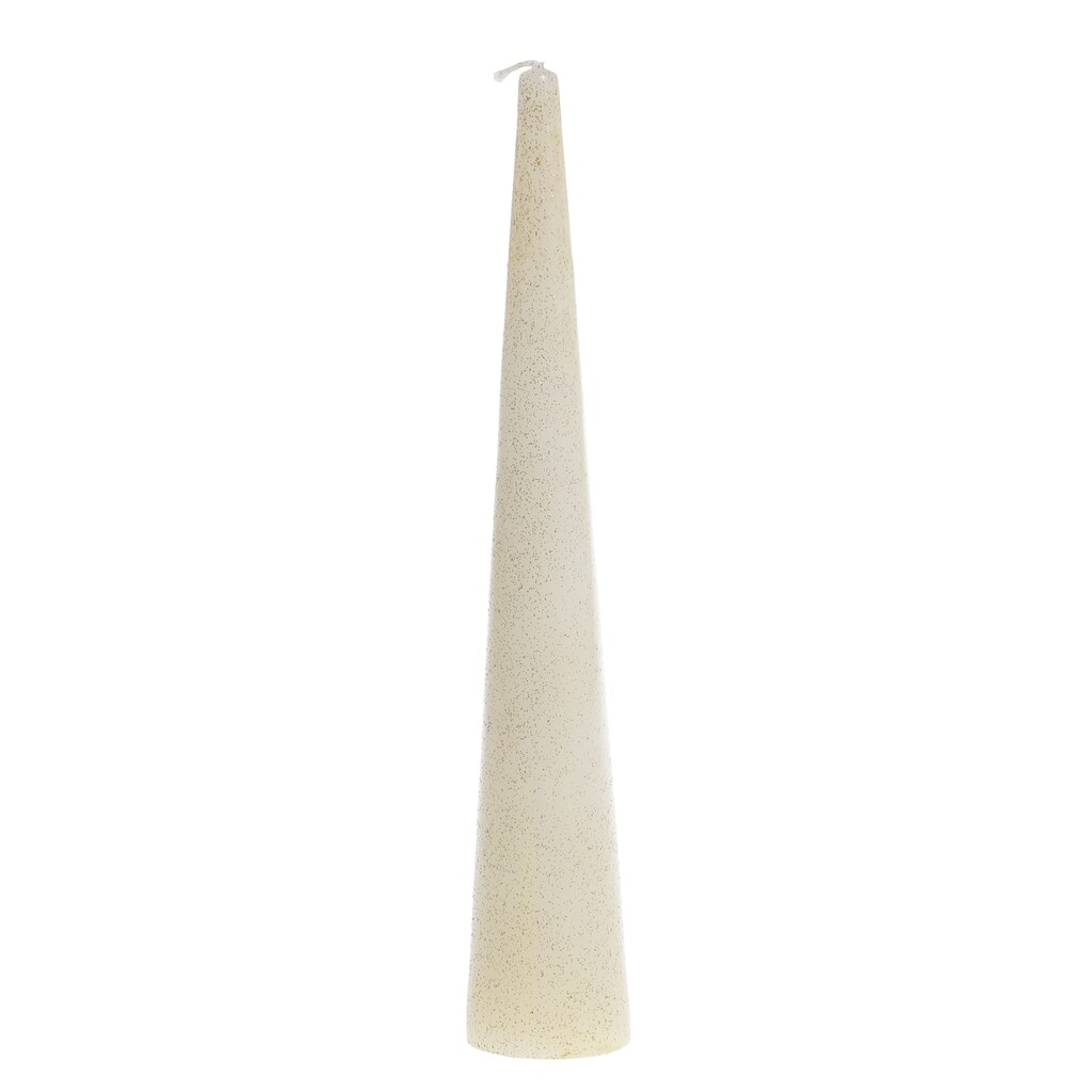 Stumpenkerze Kegel mit Glitzer