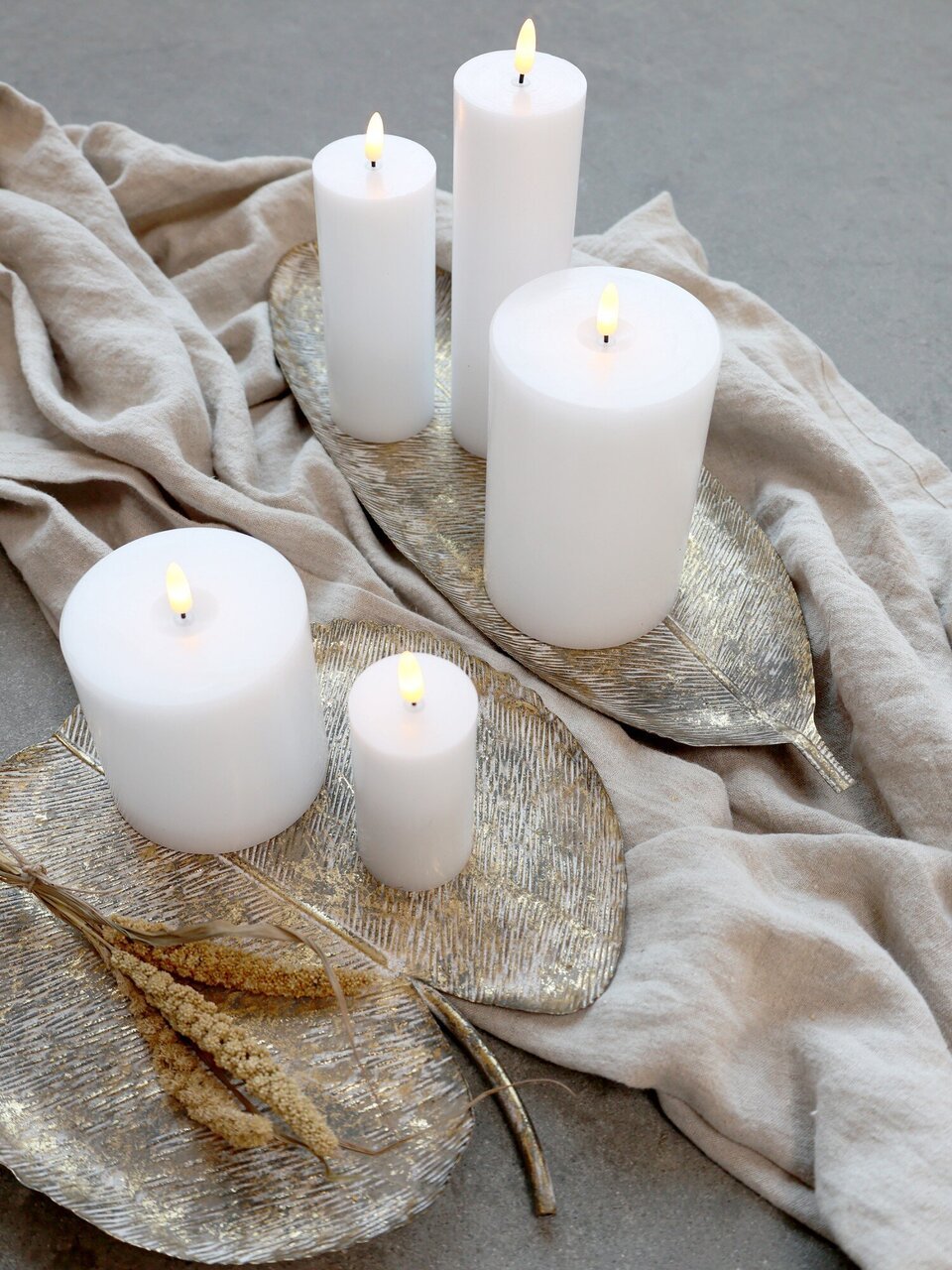 Chic Antique Stumpenkerze mit LED inkl. Batterie online kaufen bei SKANDEKO (Ansicht 2)
