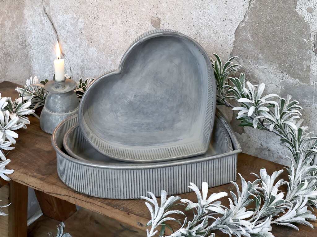 Chic Antique Tablett Herzform 3er-Set online kaufen bei SKANDEKO (Ansicht 2)